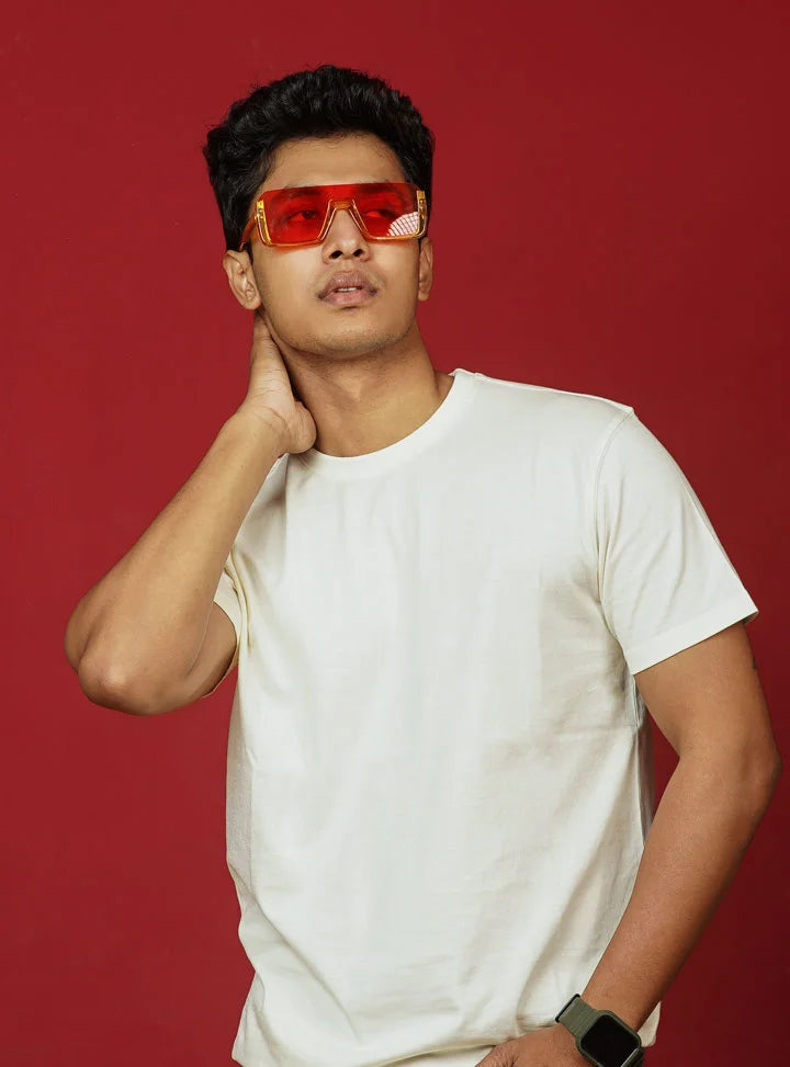 Supima Cotton T-Shirts for Men | White Round Neck T-Shirt