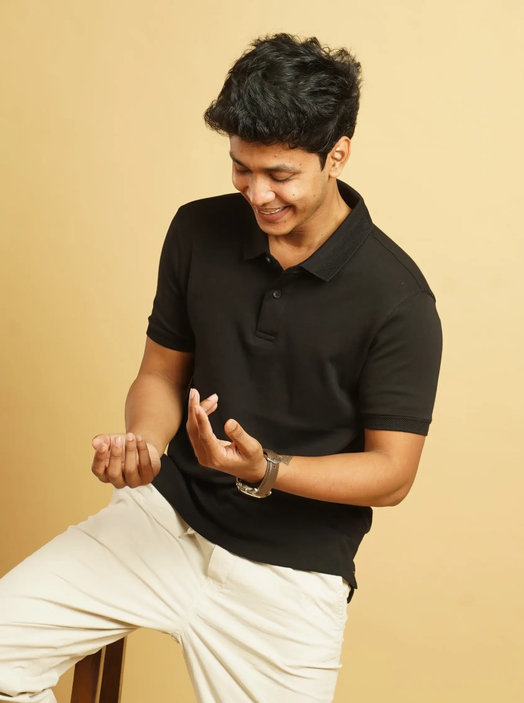 Black Polo | Supima Cotton T-Shirt for Men