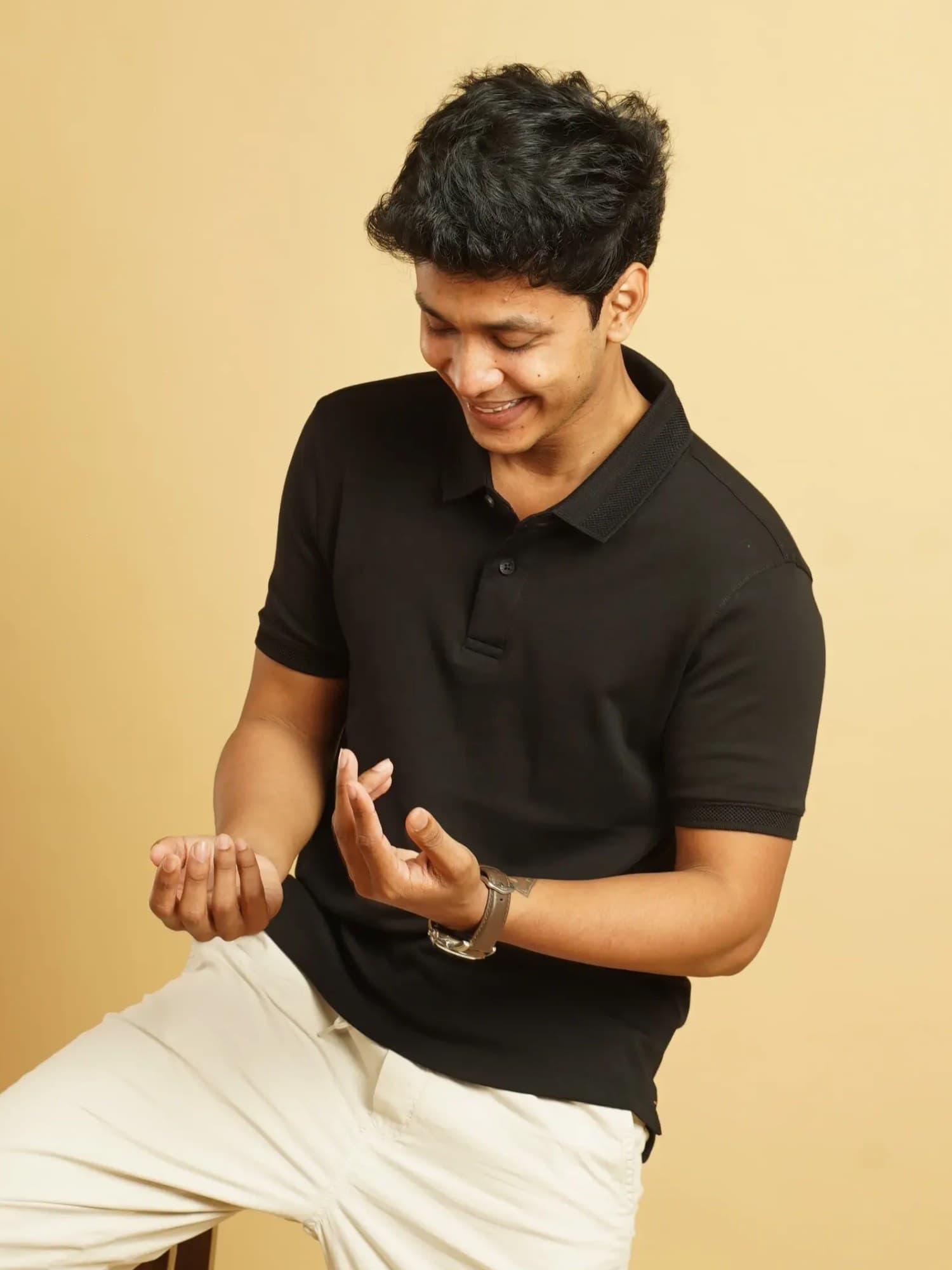 Black Polo | Supima Cotton T-Shirt for Men