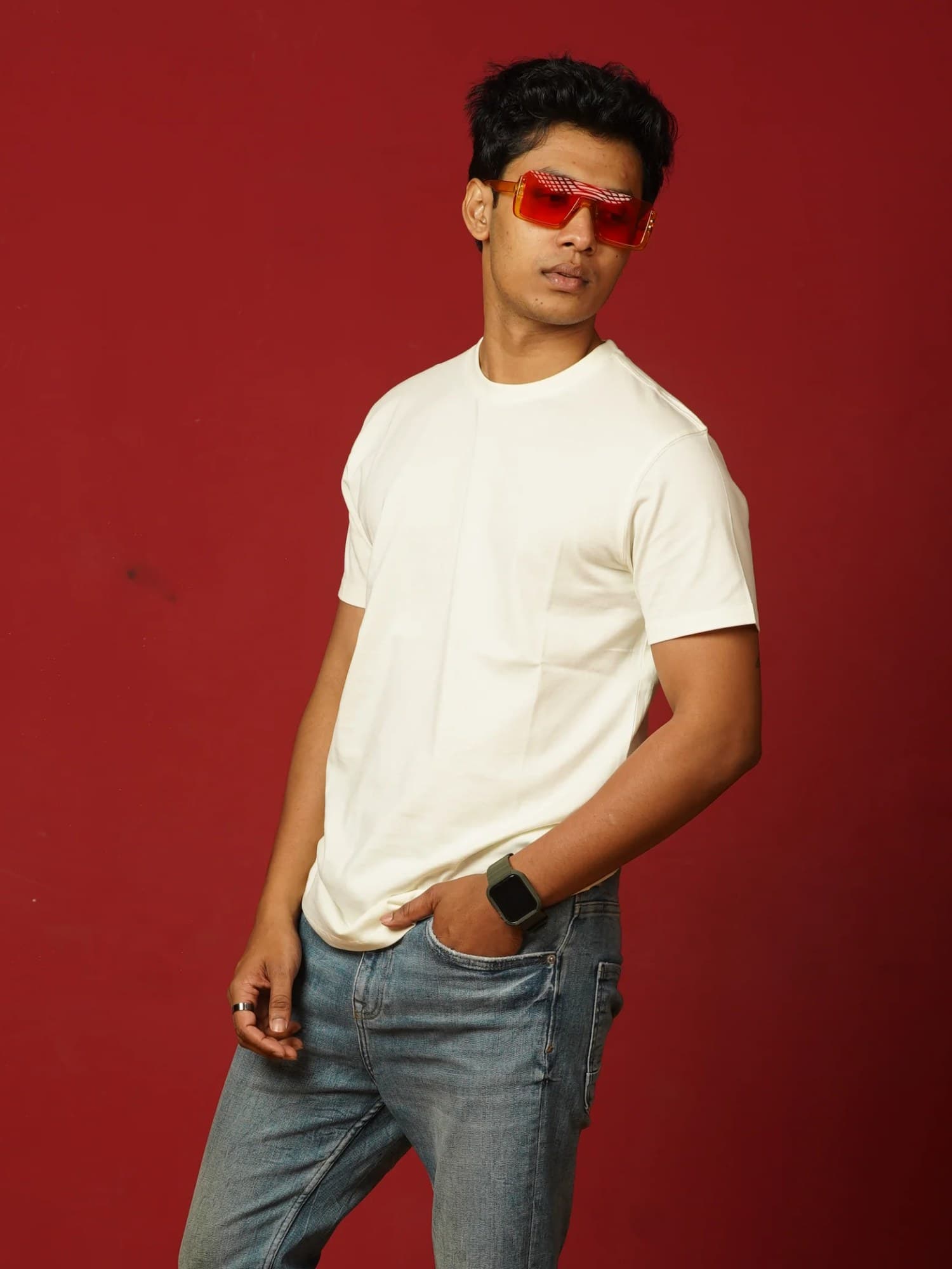 White Round Neck | Supima Cotton T-Shirt for Men – photo 4 of 4