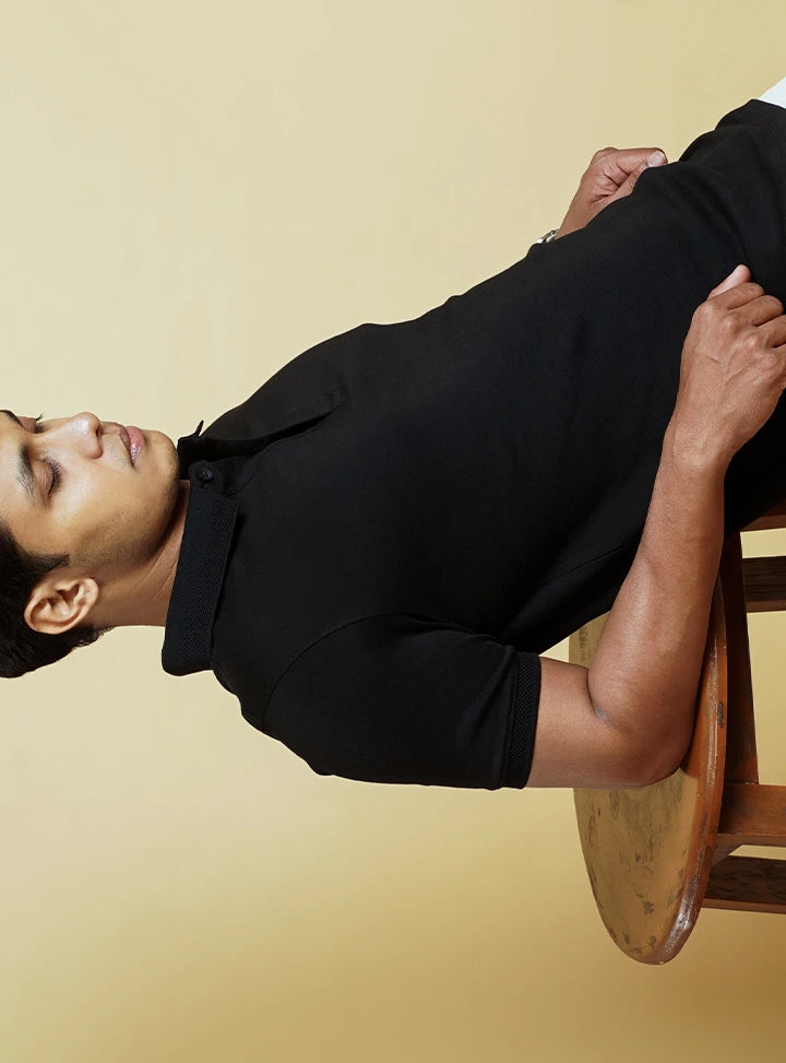 Men Supima Cotton Polo T-Shirt | Inky Black