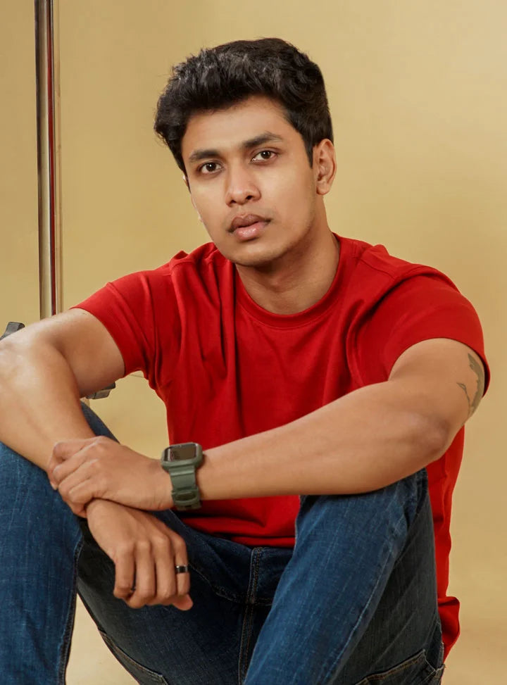 Men Tusk Red SUPIMA Crew Neck