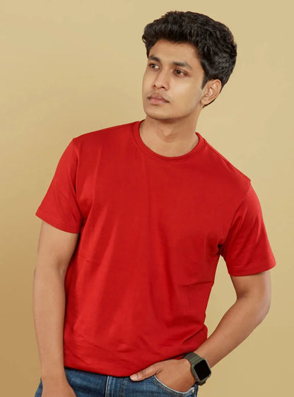 Men Tusk Red SUPIMA Crew Neck