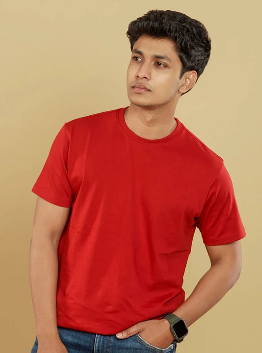 Men Tusk Red SUPIMA Crew Neck