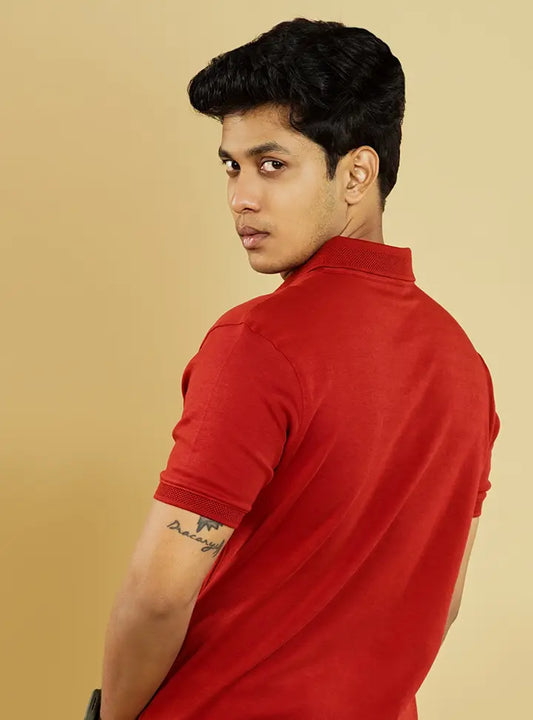 Men Berry Red SUPIMA Polo