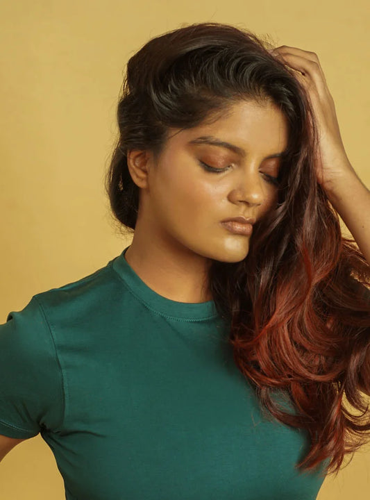 Women Sacra Green SUPIMA Crew Neck