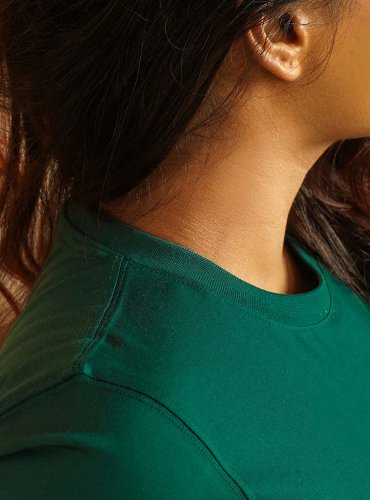 Women Sacra Green SUPIMA Crew Neck