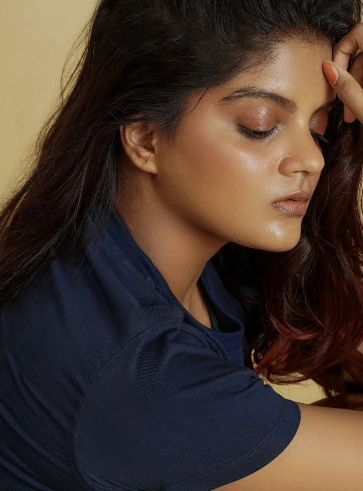 Women Supima Cotton Crew Neck T-Shirt | Oxford Blue