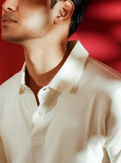 Supima Cotton T-Shirts for Men | White Polo - Abraca