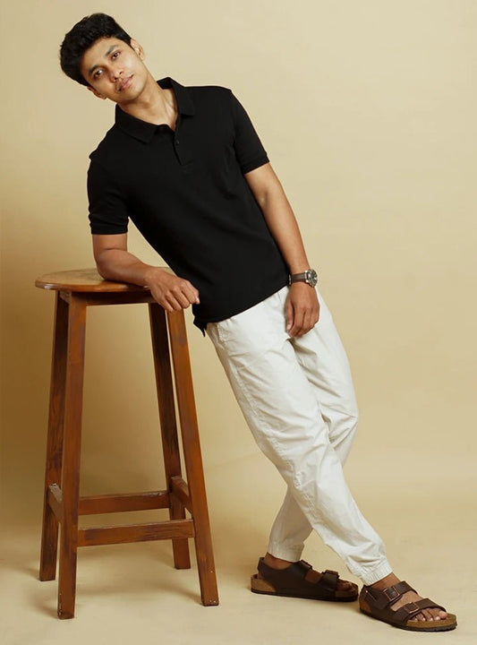 Supima Cotton T-Shirts for Men | Black Polo - Abraca