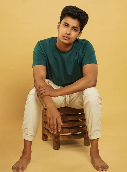 Supima Cotton T-Shirts for Men | Green Round Neck T-Shirt - Abraca